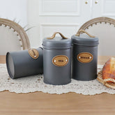 3 lü İskandinav Kahvelik Şekerlik Seti Gri