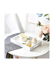 Tepsi 31.5x21.5x4.2 cm Beyaz Ahşap