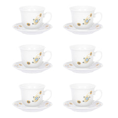 Nazar Boncuklu Çiçek Desenli 6 Kişilik Kahve Fincan Takımı