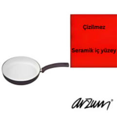 Arzum Ceramicart 24 cm. Mor Tava Silikon Kaşık ve Maşa HEDİYELİ