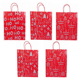 5 Adet Yeni Yıl Konseptli Karton Hediye Poşeti 42 cm