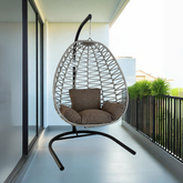 Armut Model Minderli İp Örgü Salıncak Bej