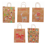 5 Adet Yeni Yıl Konseptli Karton Hediye Poşeti 42 cm