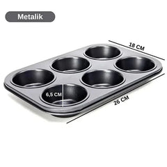 Muffin 6'lı Kek Kalıbı