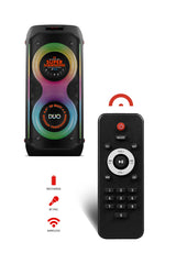 Powerway Duo XL Taşınabilir Mikrofonlu Led Işıklı 20x2 W Karaoke Ses Kayıt Bluetooth Hoparlör