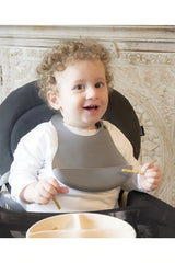 Babyjem Mini Silikon Mama Önlük Gri