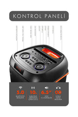 Powerway Duo XL Taşınabilir Mikrofonlu Led Işıklı 20x2 W Karaoke Ses Kayıt Bluetooth Hoparlör