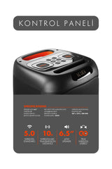 Powerway Mio Taşınabilir Mikrofonlu Led Işıklı 40 W Kumandalı Bluetooth Hoparlör