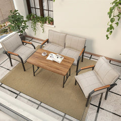 Hayal 4 Kişilik Sehpalı Bahçe Oturma Grubu Krem