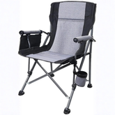 Katlanır Taşıma Çantalı 600D Kumaş Kamp Sandalyesi Gri Siyah