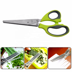 22 Cm Paslanmaz Çelik 5 Bıçaklı Çok Amaçlı Mutfak Makası