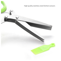 22 Cm Paslanmaz Çelik 5 Bıçaklı Çok Amaçlı Mutfak Makası