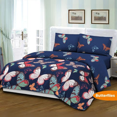 Butterflies Mikro Saten Çift Kişilik Nevresim Takımı