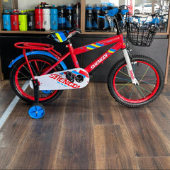 Yardımcı Tekerlekli Sepetli Çocuk Bisikleti Kırmızı