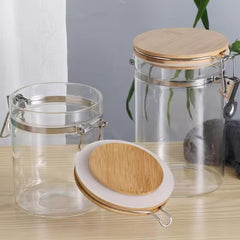 2'li Kavanoz Kelepçeli Cam Erzak Saklama Kabı 600 ve 900 ML