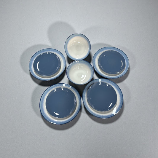 4 Kişilik 10 Parça Mavi Yemek Takımı