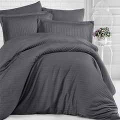 Orkide Delux Bambu Saten Nevresim Takımı Çift Kişilik Koyu Gri