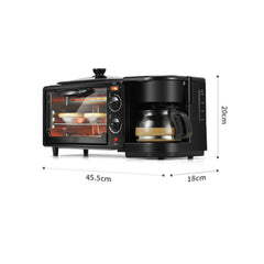 Haeger 3'ü 1 Arada Mini Fırın Izgara Filtre Kahve Makinesi Siyah