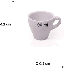 6 lı Kalın Duvarlı Porselen Espresso Kahve Fincanı Beyaz