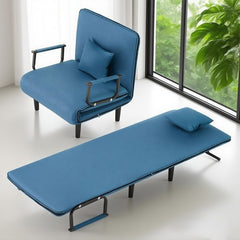 Katlanabilir 5 Pozisyonlu Yatağa Dönüştürülebilir Koltuk Mavi