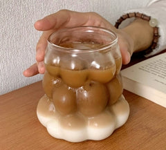 4'lü Kabartmalı Borosilkat Cam Bardak 350 ML
