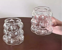 4'lü Kabartmalı Borosilkat Cam Bardak 350 ML