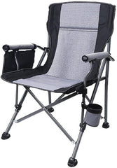 Katlanır Taşıma Çantalı 600D Kumaş Kamp Sandalyesi Gri Siyah