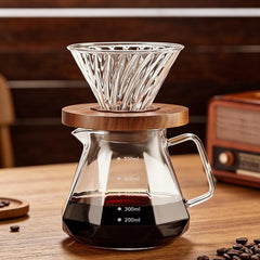 Ölçek İşaretli Cam Filtreli 600 ml Kahve Demleme Seti