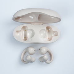 TopG Vox Q4 Ear Clip Kulak Içi Bluetooth Küpe Kulaklık Krem