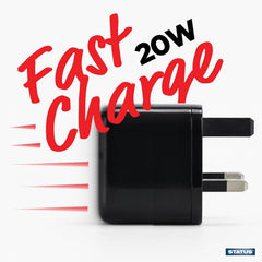 3A 20W USB-A & USB-C Girişli Beyaz Hızlı Şarj Adaptörü Priz