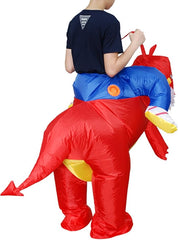 Giyilebilir Şişme Dinazor Çocuk Eğlence Kostümü 90-140 cm Kırmızı