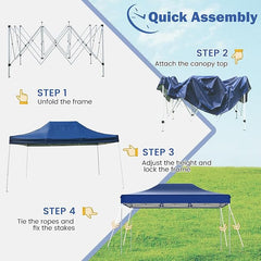 Gazebo 3×4.5 M 800D Branda 30 mm Profil Kamp Bahçe Dış Alan Tentesi Mavi