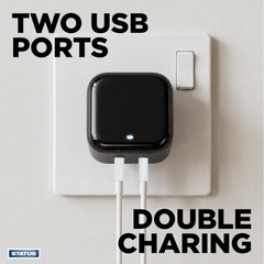 3A 20W USB-A & USB-C Girişli Siyah Hızlı Şarj Adaptörü Priz