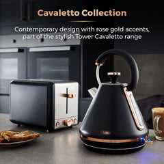 Tower Cavaletto 1.7 Lt Hızlı Kaynatma Su Isıtıcısı Kettle Siyah