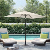 El Kranklı Eğilebilir 2.7 m Bahçe Kamp Dış Mekan Şemsiye Krem