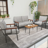 Hayal 4 Kişilik Sehpalı Bahçe Oturma Grubu Gri