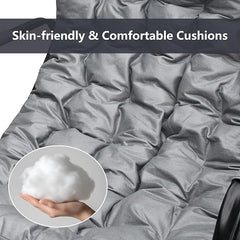 Sallanan Metal İskeletli Teslin Kumaşlı Konforlu Sandalye Koltuk Gri