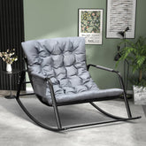 Sallanan Metal İskeletli Teslin Kumaşlı Konforlu Sandalye Koltuk Gri