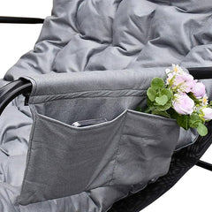 Sallanan Metal İskeletli Teslin Kumaşlı Konforlu Sandalye Koltuk Gri