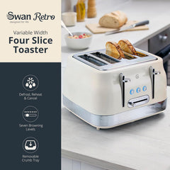 Swan Retro 4 Dilim Ekmek Kızartma Makinesi