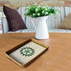 Mother-of-Pearl Patterned Double Rattan Tray