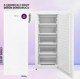 Regal 5 Çekmeceli Dikey Derin Dondurucu Beyaz