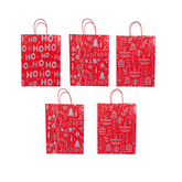 5 Adet Yeni Yıl Konseptli Karton Hediye Poşeti 32 cm