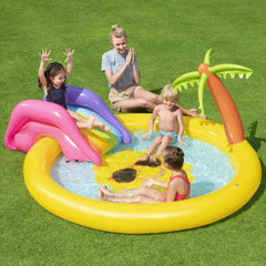 Bestway 2+ Yaş 237x201x104 Cm Fıskiyeli Kaydıraklı Şişme Çocuk Havuzu