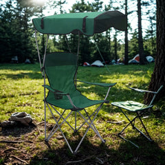 Gölgelikli Katlanabilir Kamp Sandalyesi Yeşil