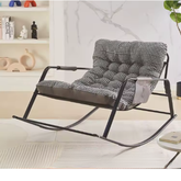 Sallanan Metal İskeletli Teslin Kumaşlı Konforlu Sandalye Koltuk Siyah Beyaz