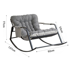 Sallanan Metal İskeletli Teslin Kumaşlı Konforlu Sandalye Koltuk Siyah Beyaz