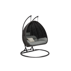 İki Kişilik Minderli Standlı Büyük Salıncak Kahverengi