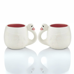 Swan 2'li Seramik Kuğu Karakterli Kupa Takımı