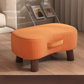 Saplı Ahşap Ayaklı 40x22 Cm Kavisli Taşınabilir Puf Turuncu